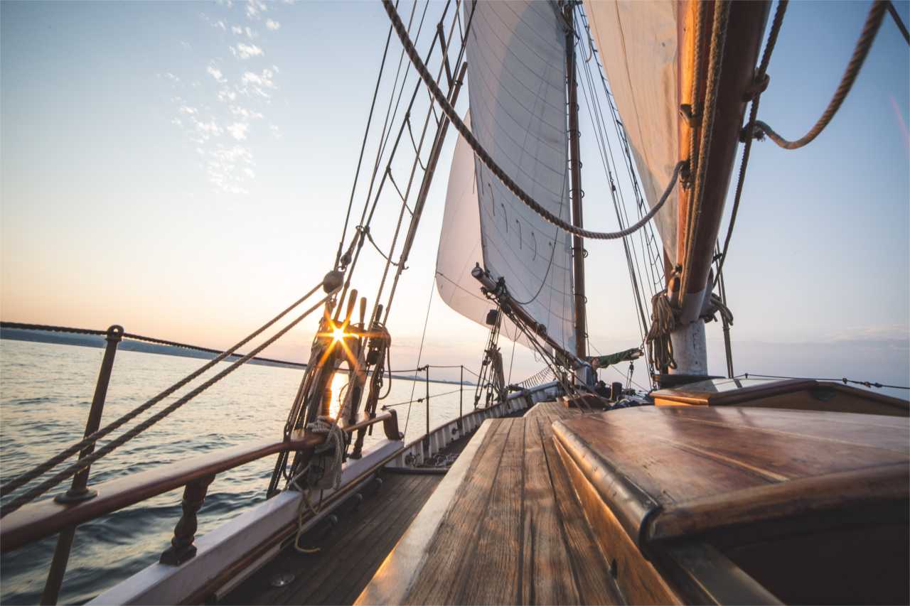 Sails and ropes on a boat